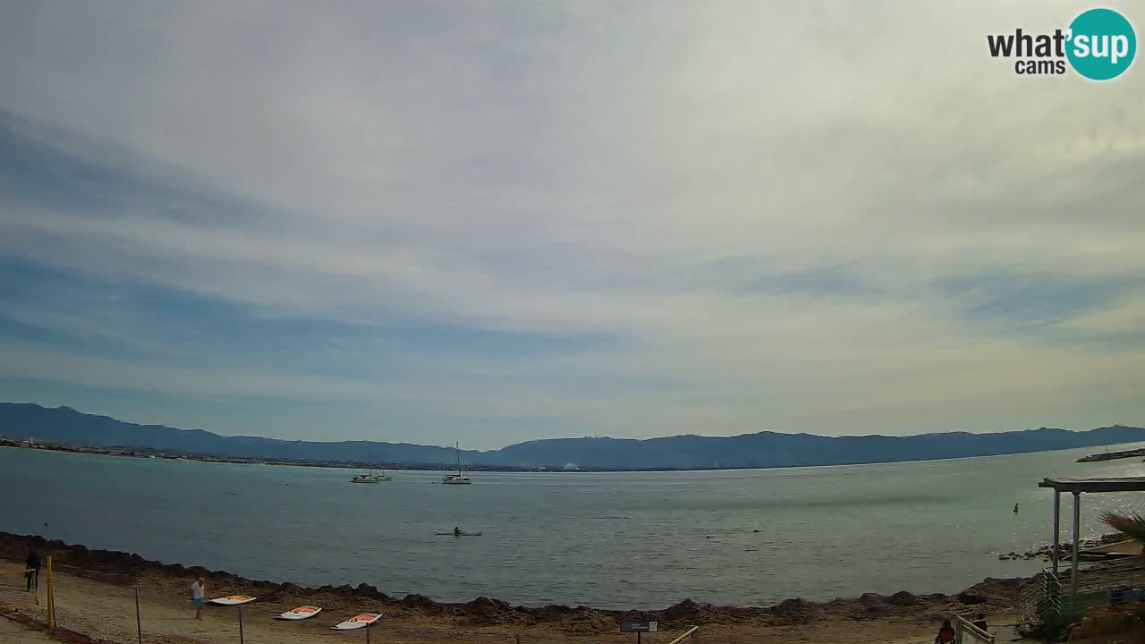 Spletna kamera Cagliari Windsurf Club – Pogled v živo s plaže Poetto