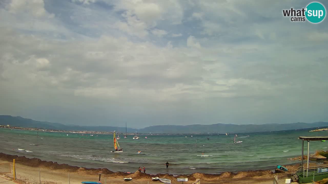 Spletna kamera Cagliari Windsurf Club – Pogled v živo s plaže Poetto