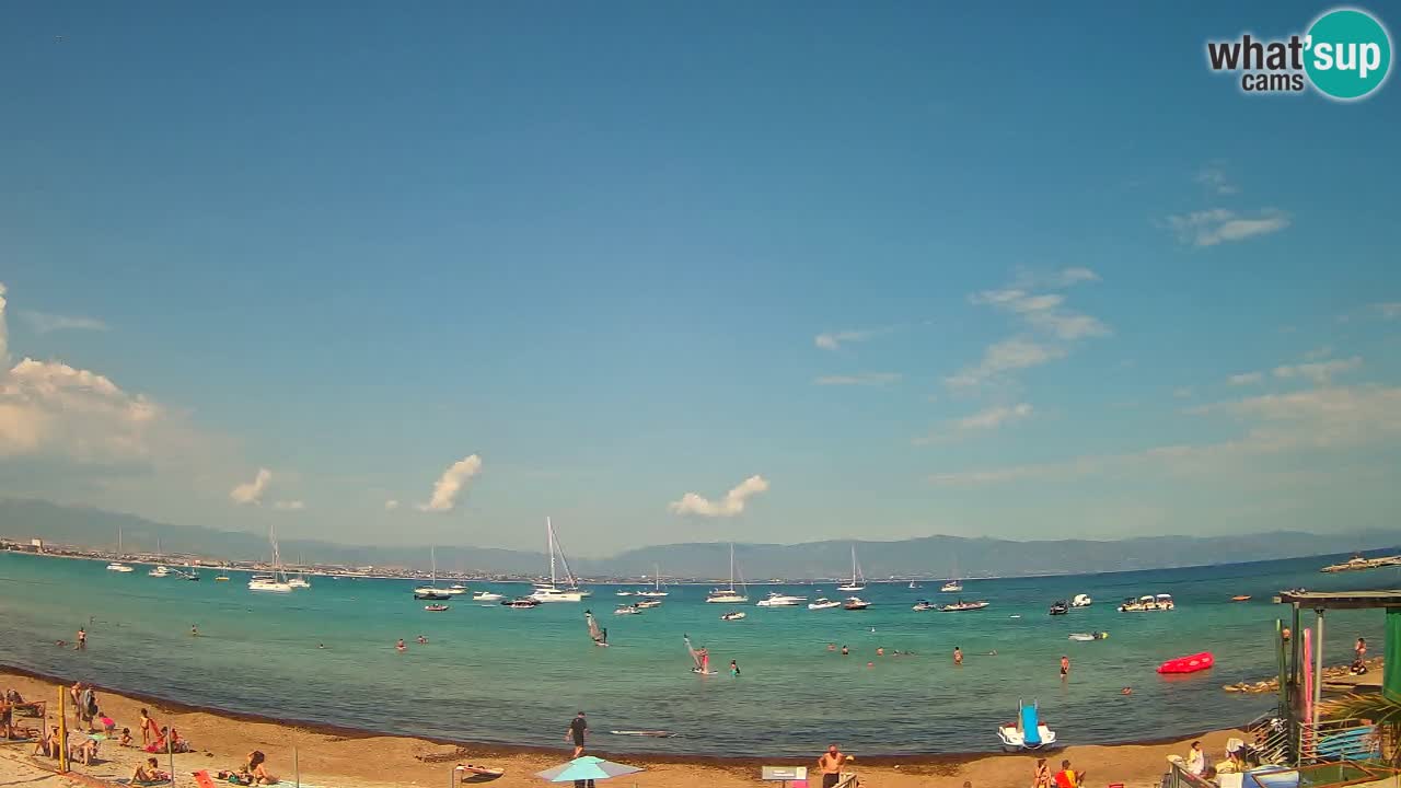 Spletna kamera Cagliari Windsurf Club – Pogled v živo s plaže Poetto