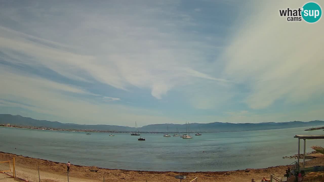 Spletna kamera Cagliari Windsurf Club – Pogled v živo s plaže Poetto