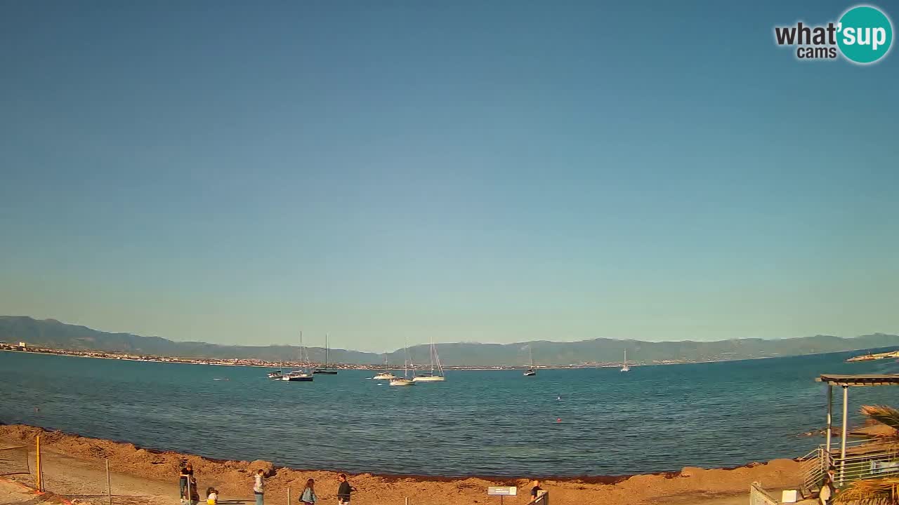 Spletna kamera Cagliari Windsurf Club – Pogled v živo s plaže Poetto