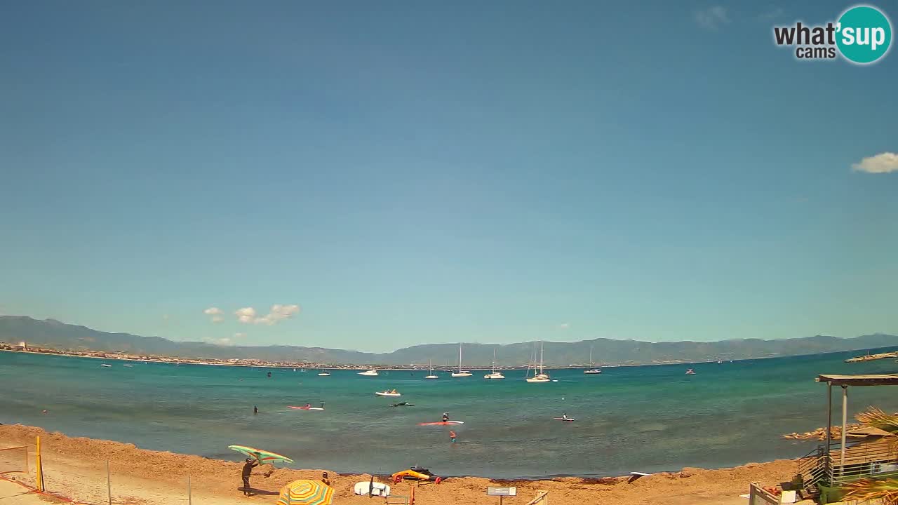 Spletna kamera Cagliari Windsurf Club – Pogled v živo s plaže Poetto