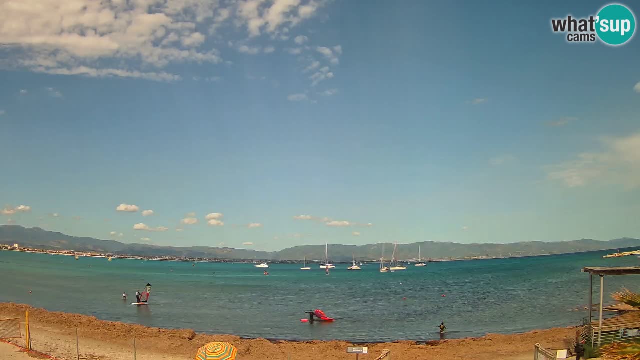 Spletna kamera Cagliari Windsurf Club – Pogled v živo s plaže Poetto