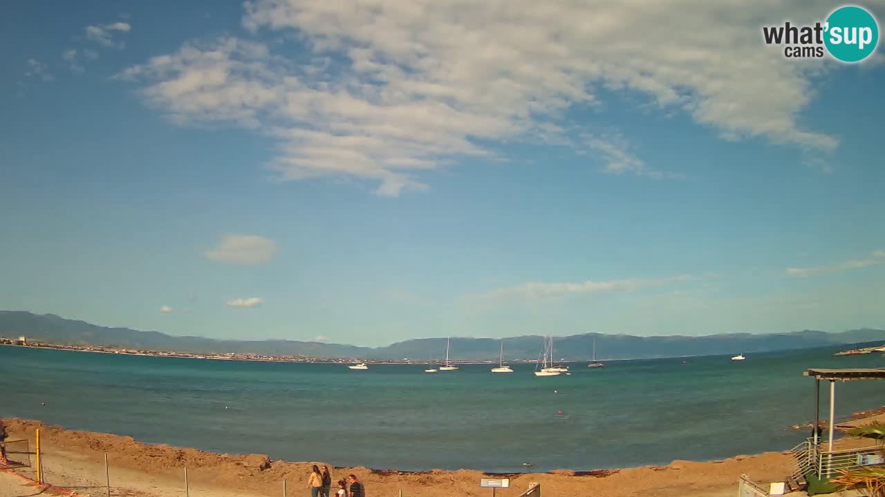 Spletna kamera Cagliari Windsurf Club – Pogled v živo s plaže Poetto