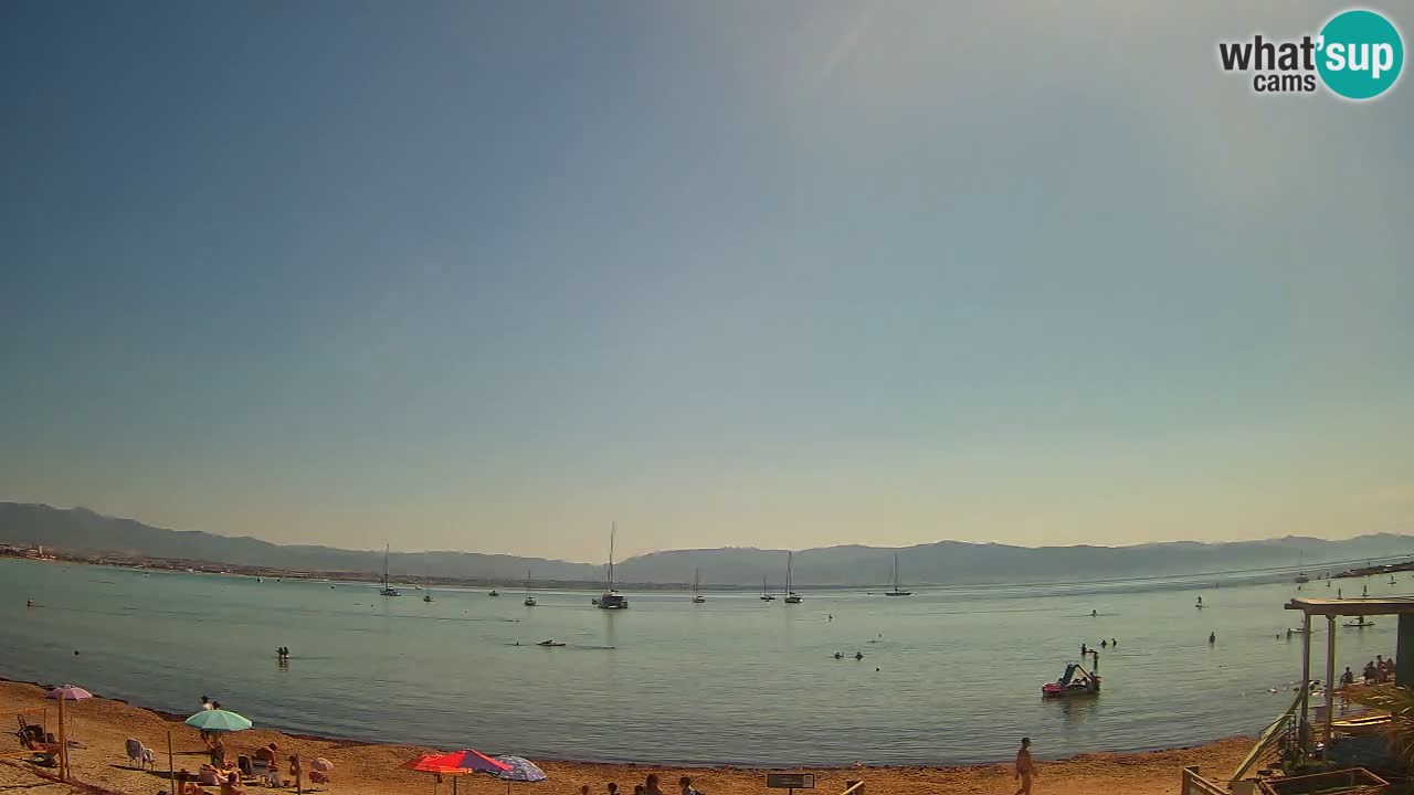 Spletna kamera Cagliari Windsurf Club – Pogled v živo s plaže Poetto