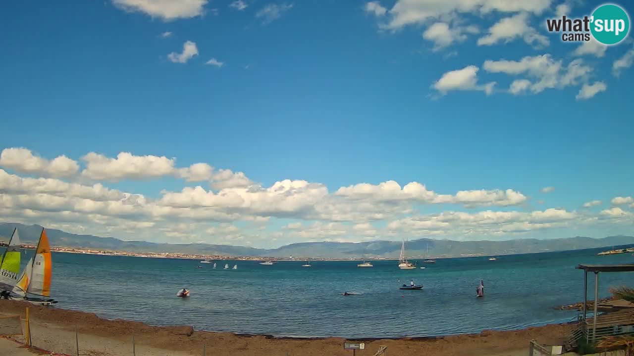 Spletna kamera Cagliari Windsurf Club – Pogled v živo s plaže Poetto