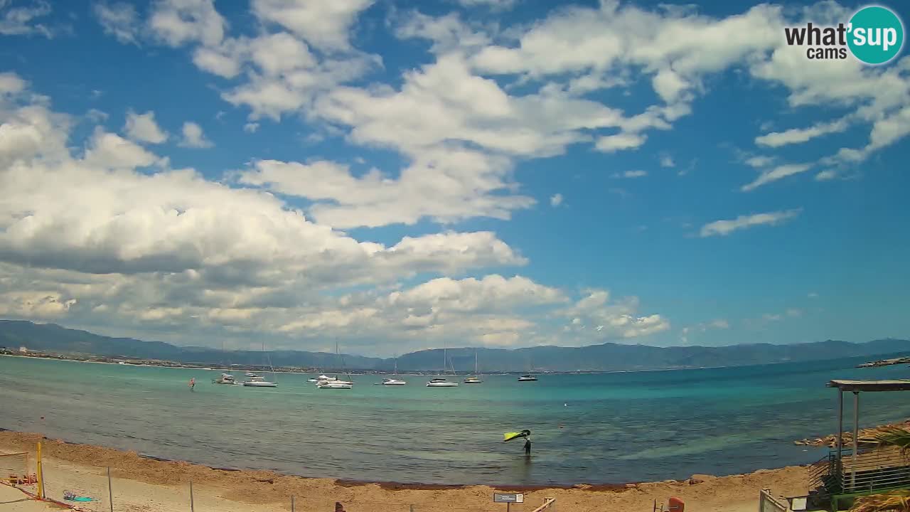 Spletna kamera Cagliari Windsurf Club – Pogled v živo s plaže Poetto
