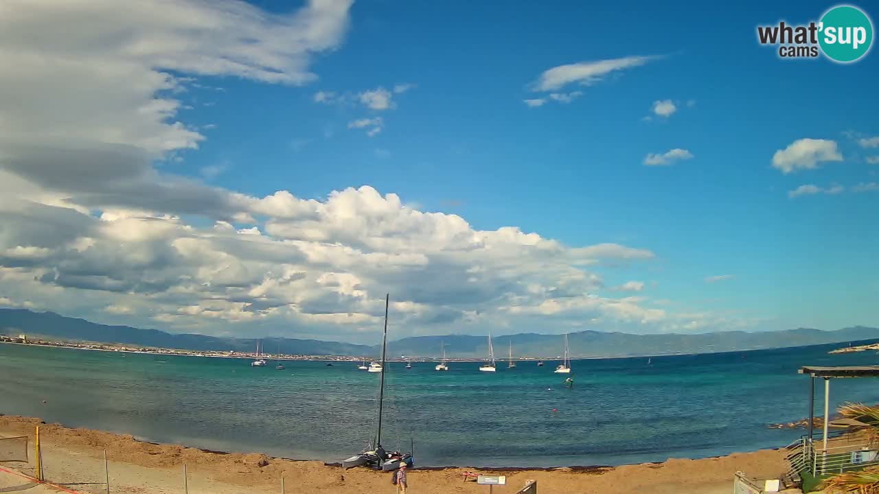 Spletna kamera Cagliari Windsurf Club – Pogled v živo s plaže Poetto