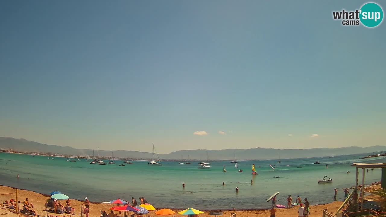Spletna kamera Cagliari Windsurf Club – Pogled v živo s plaže Poetto