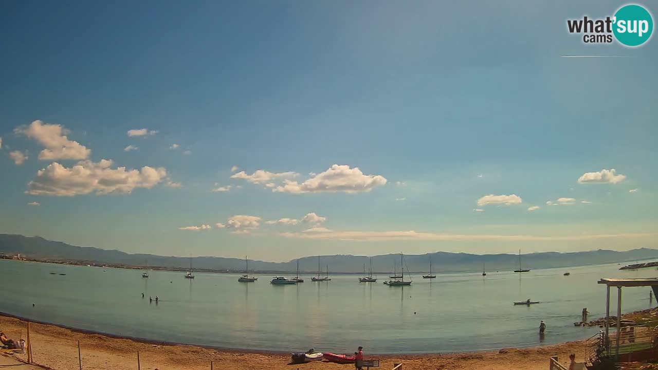 Spletna kamera Cagliari Windsurf Club – Pogled v živo s plaže Poetto
