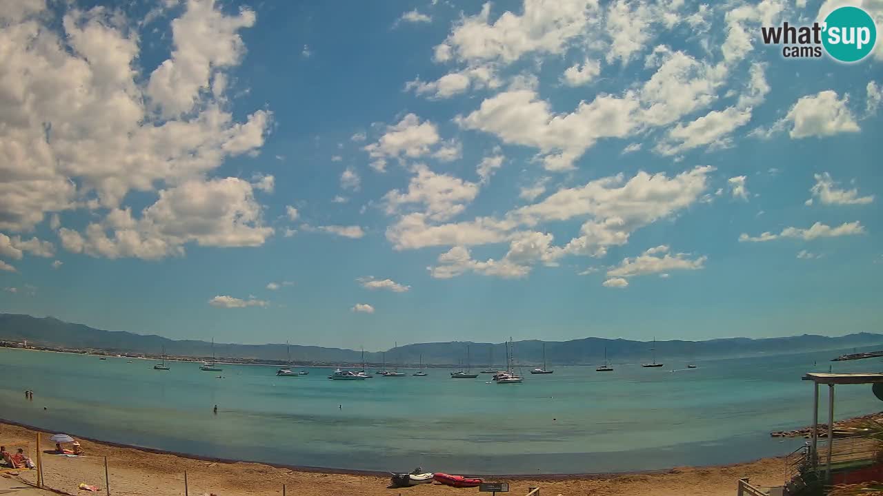 Spletna kamera Cagliari Windsurf Club – Pogled v živo s plaže Poetto