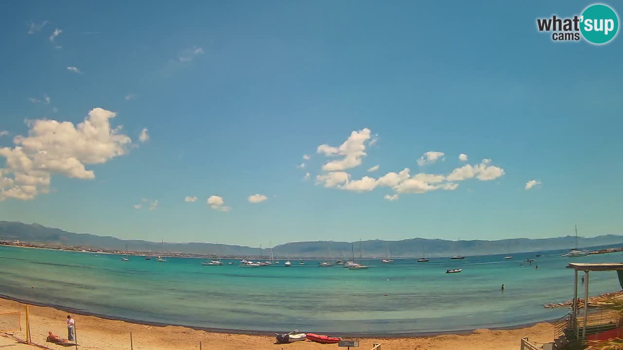 Spletna kamera Cagliari Windsurf Club – Pogled v živo s plaže Poetto
