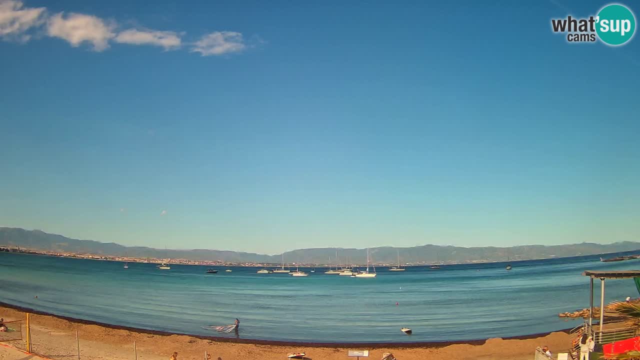 Spletna kamera Cagliari Windsurf Club – Pogled v živo s plaže Poetto