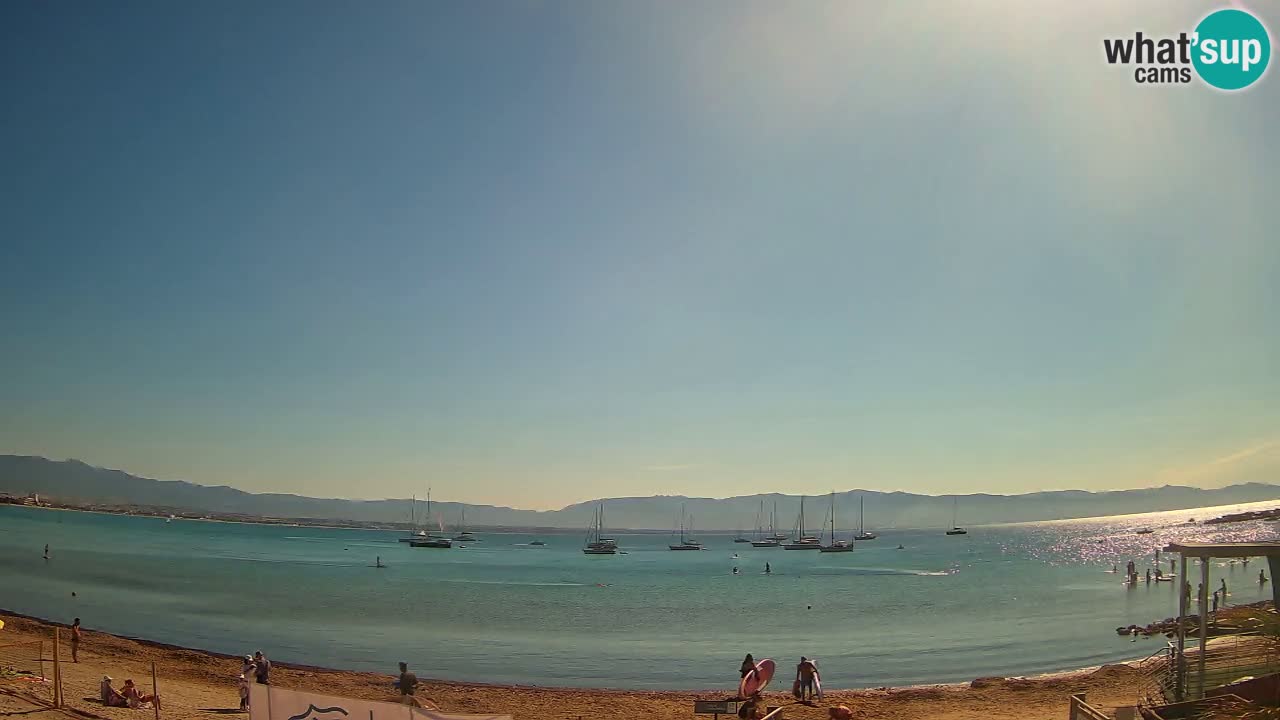 Spletna kamera Cagliari Windsurf Club – Pogled v živo s plaže Poetto