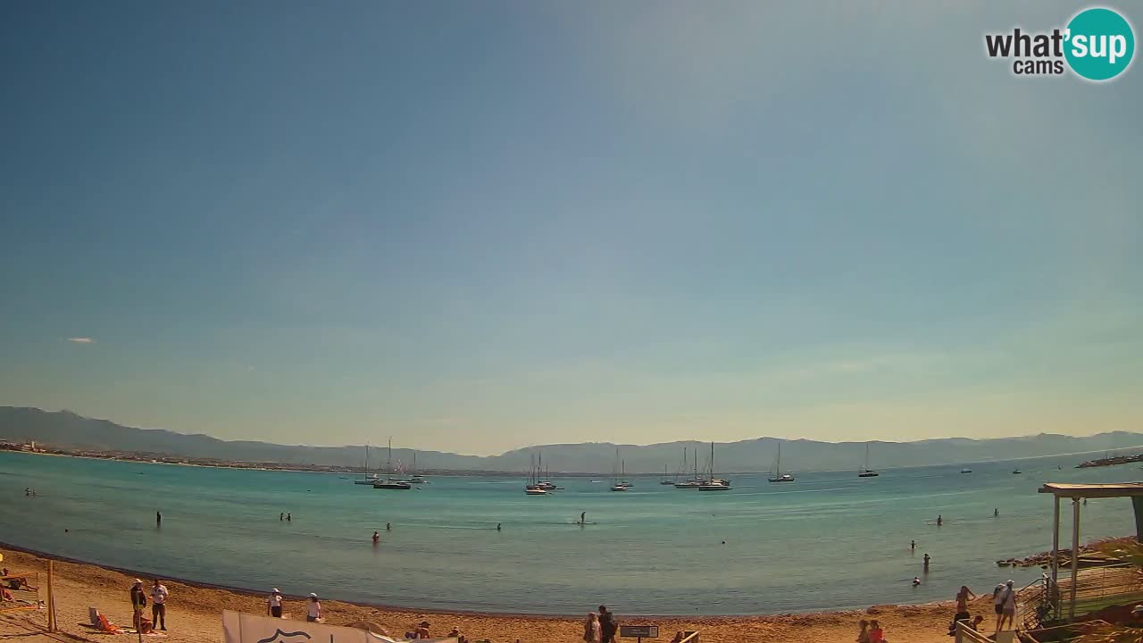 Spletna kamera Cagliari Windsurf Club – Pogled v živo s plaže Poetto