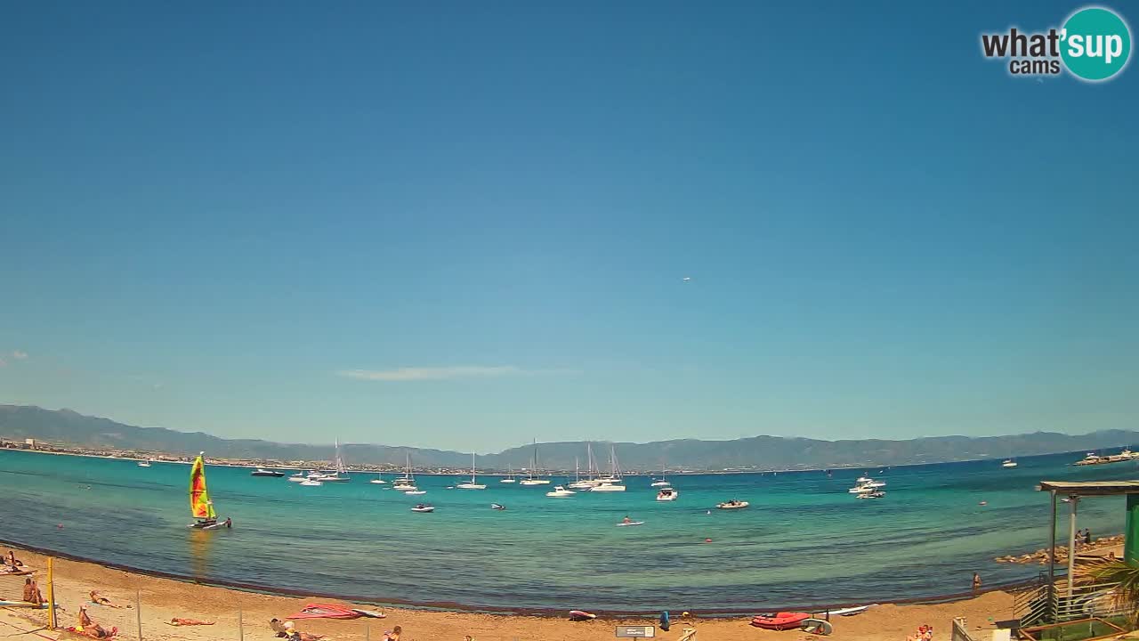 Spletna kamera Cagliari Windsurf Club – Pogled v živo s plaže Poetto