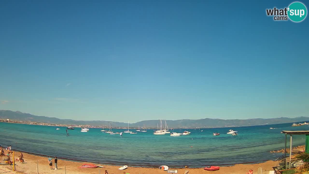 Spletna kamera Cagliari Windsurf Club – Pogled v živo s plaže Poetto