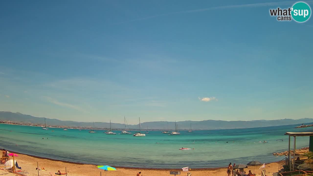 Webcam Cagliari Windsurf Club – Playa del Poetto en directo