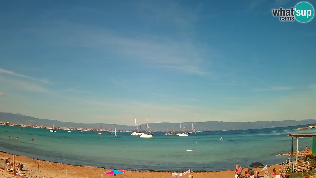Spletna kamera Cagliari Windsurf Club – Pogled v živo s plaže Poetto