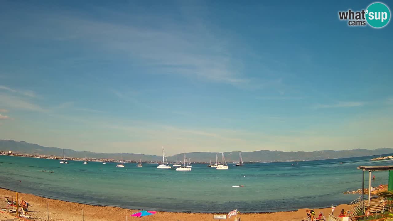 Spletna kamera Cagliari Windsurf Club – Pogled v živo s plaže Poetto