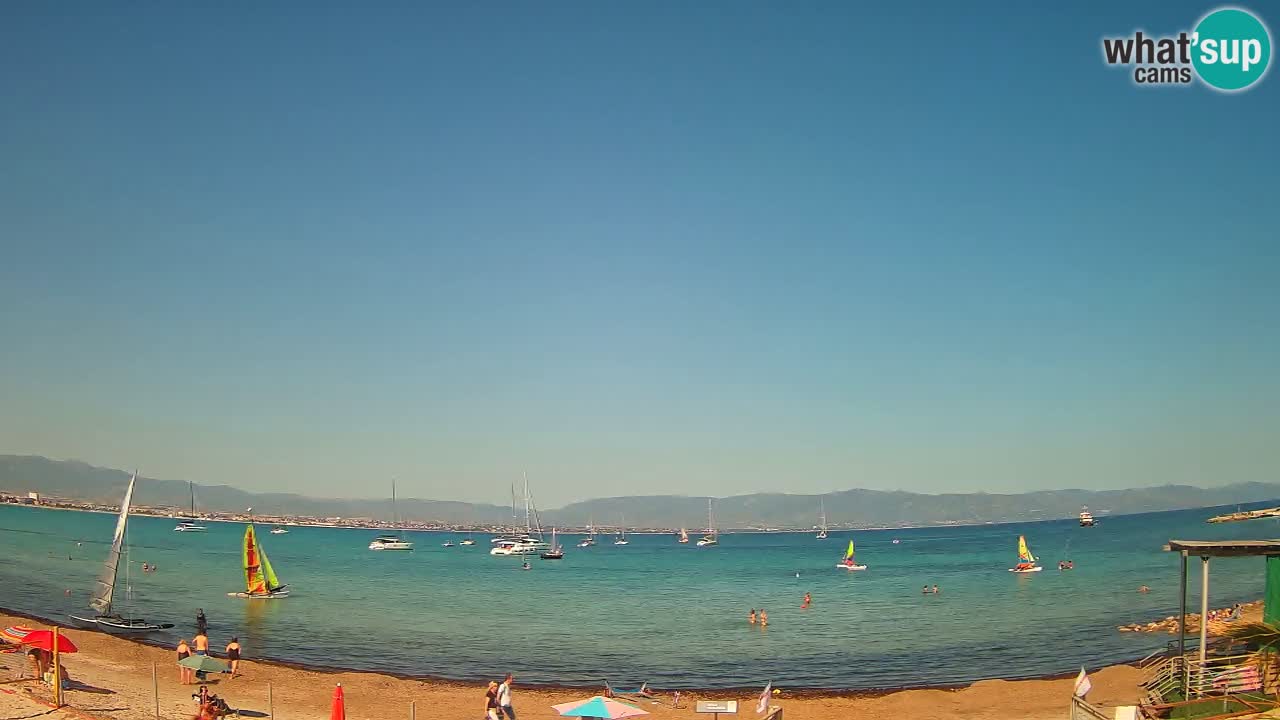 Web kamera Cagliari Windsurf Club – Poetto plaža uživo