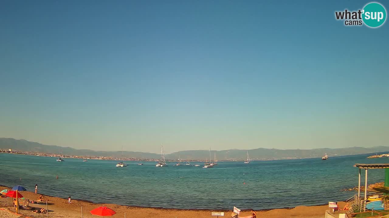 Spletna kamera Cagliari Windsurf Club – Pogled v živo s plaže Poetto