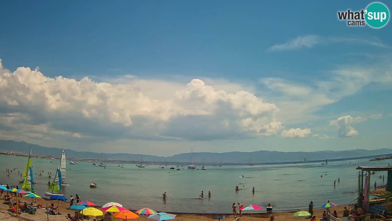 Spletna kamera Cagliari Windsurf Club – Pogled v živo s plaže Poetto