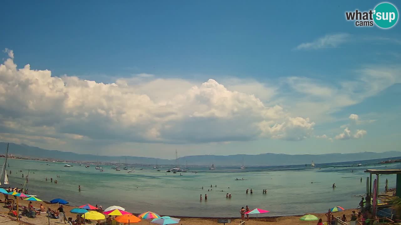 Spletna kamera Cagliari Windsurf Club – Pogled v živo s plaže Poetto