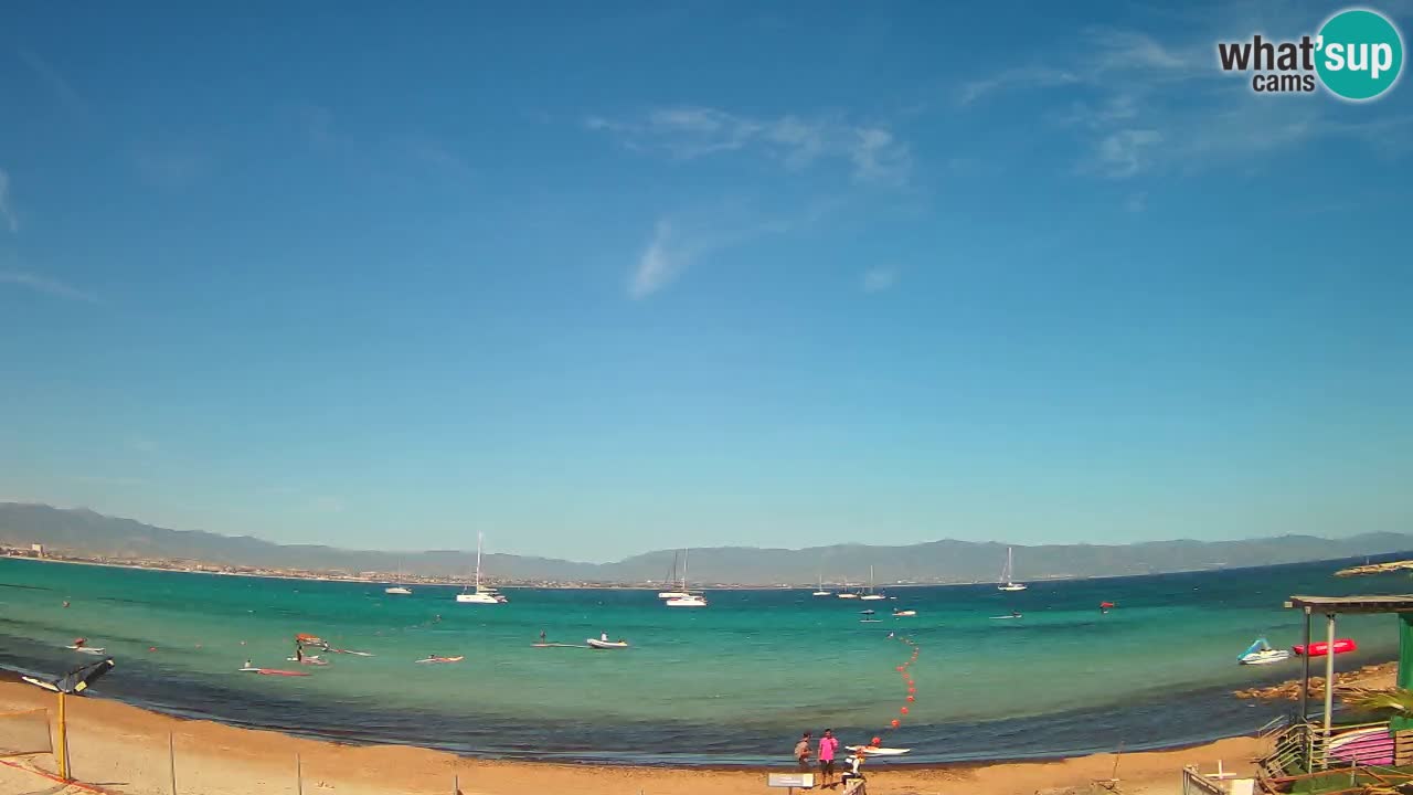 Spletna kamera Cagliari Windsurf Club – Pogled v živo s plaže Poetto
