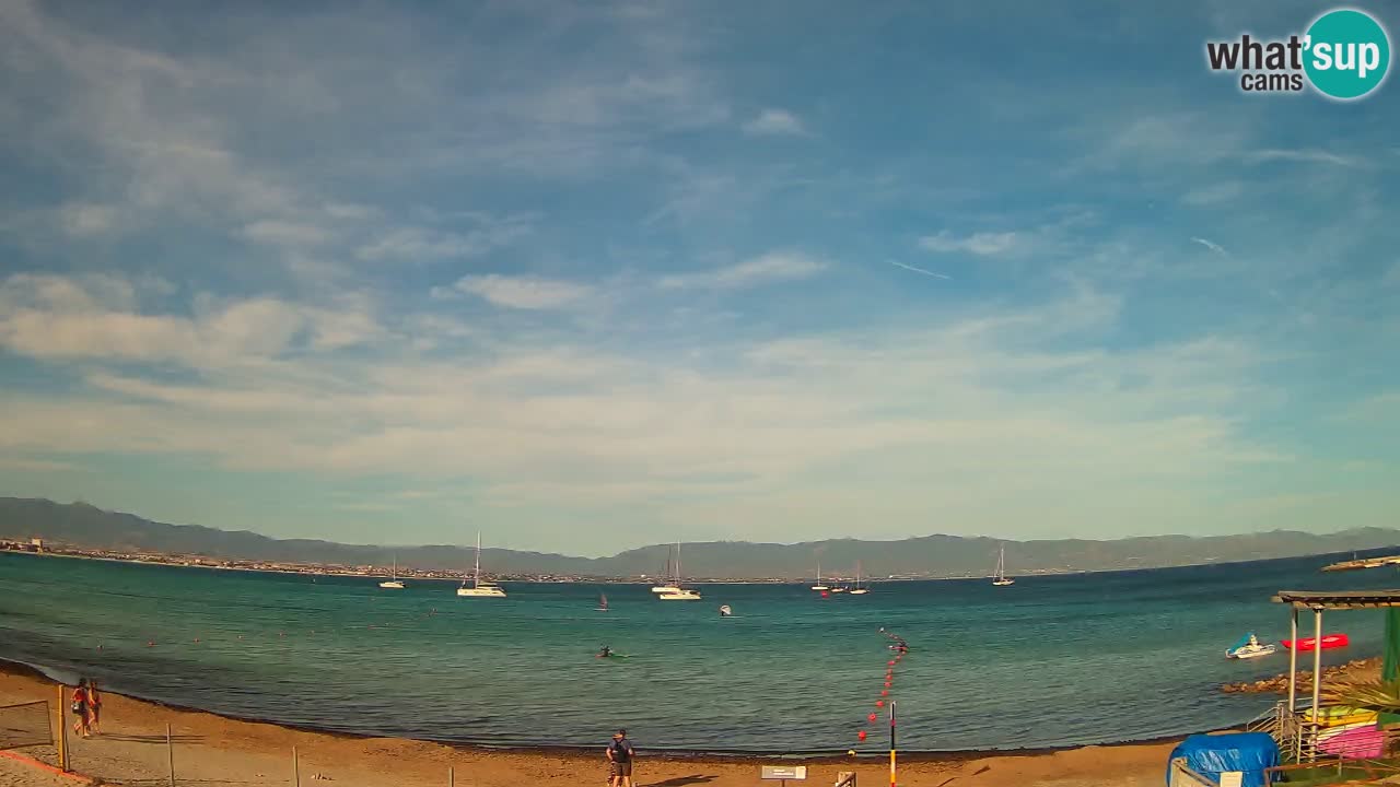 Spletna kamera Cagliari Windsurf Club – Pogled v živo s plaže Poetto