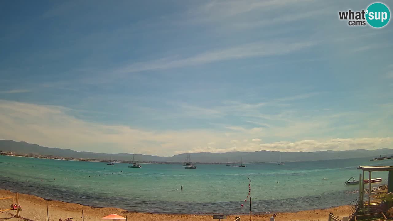 Spletna kamera Cagliari Windsurf Club – Pogled v živo s plaže Poetto
