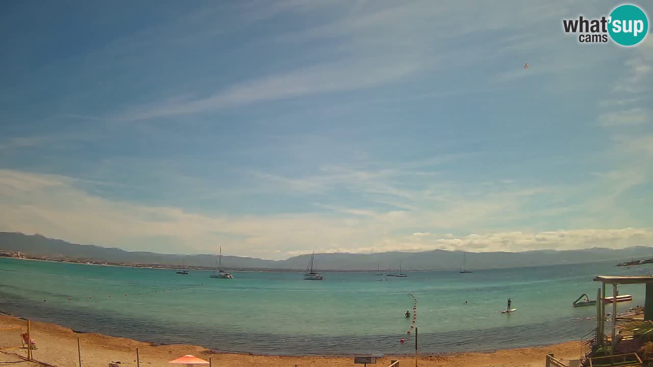 Spletna kamera Cagliari Windsurf Club – Pogled v živo s plaže Poetto