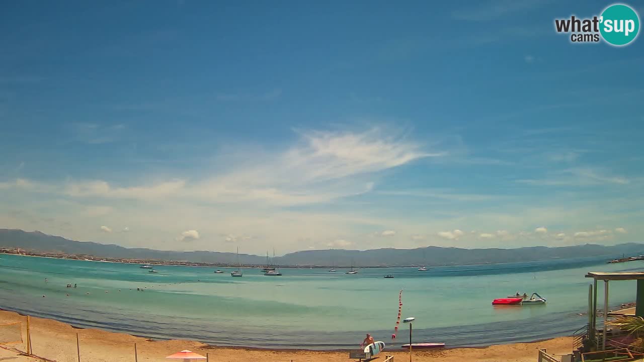 Spletna kamera Cagliari Windsurf Club – Pogled v živo s plaže Poetto