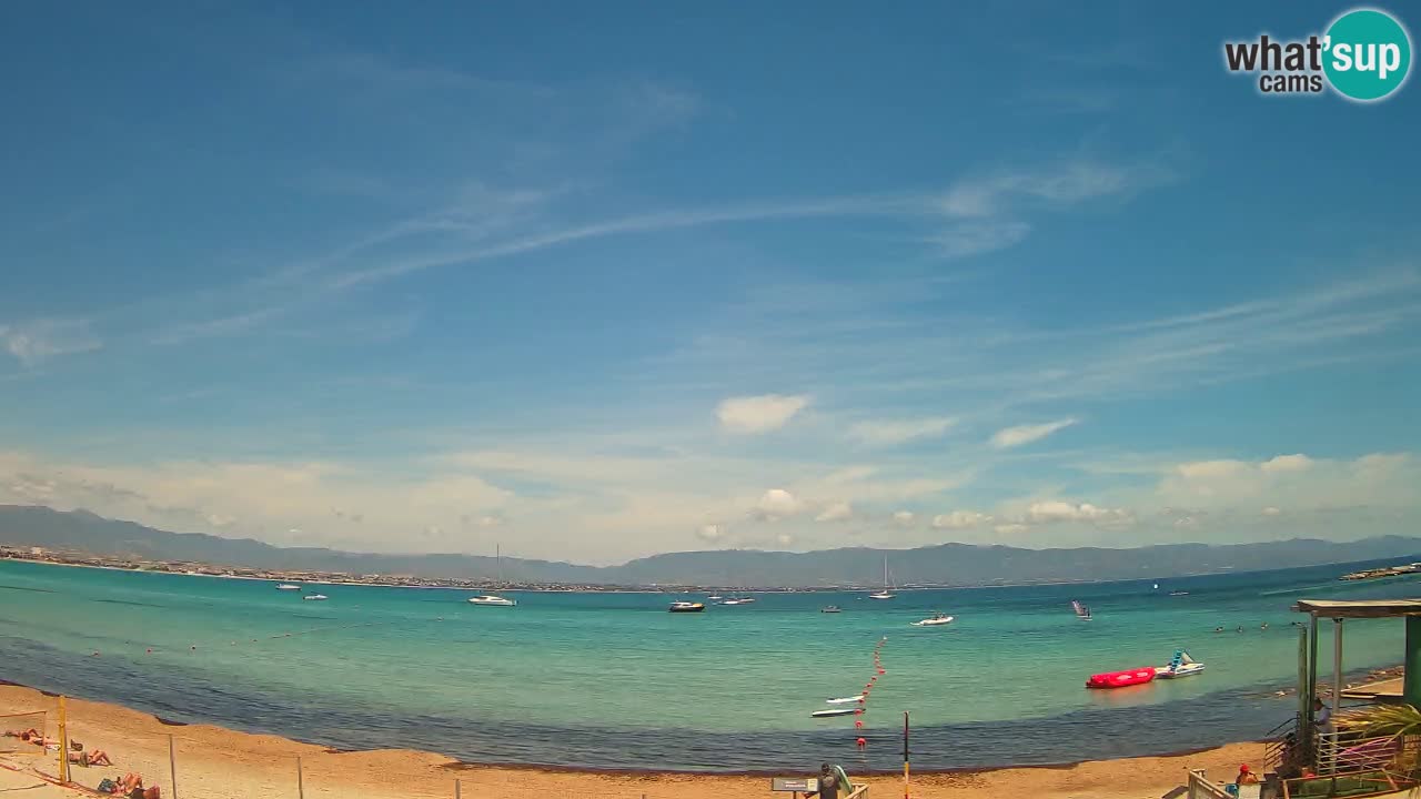 Spletna kamera Cagliari Windsurf Club – Pogled v živo s plaže Poetto