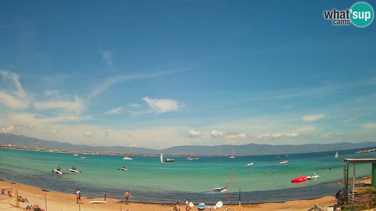 Spletna kamera Cagliari Windsurf Club – Pogled v živo s plaže Poetto