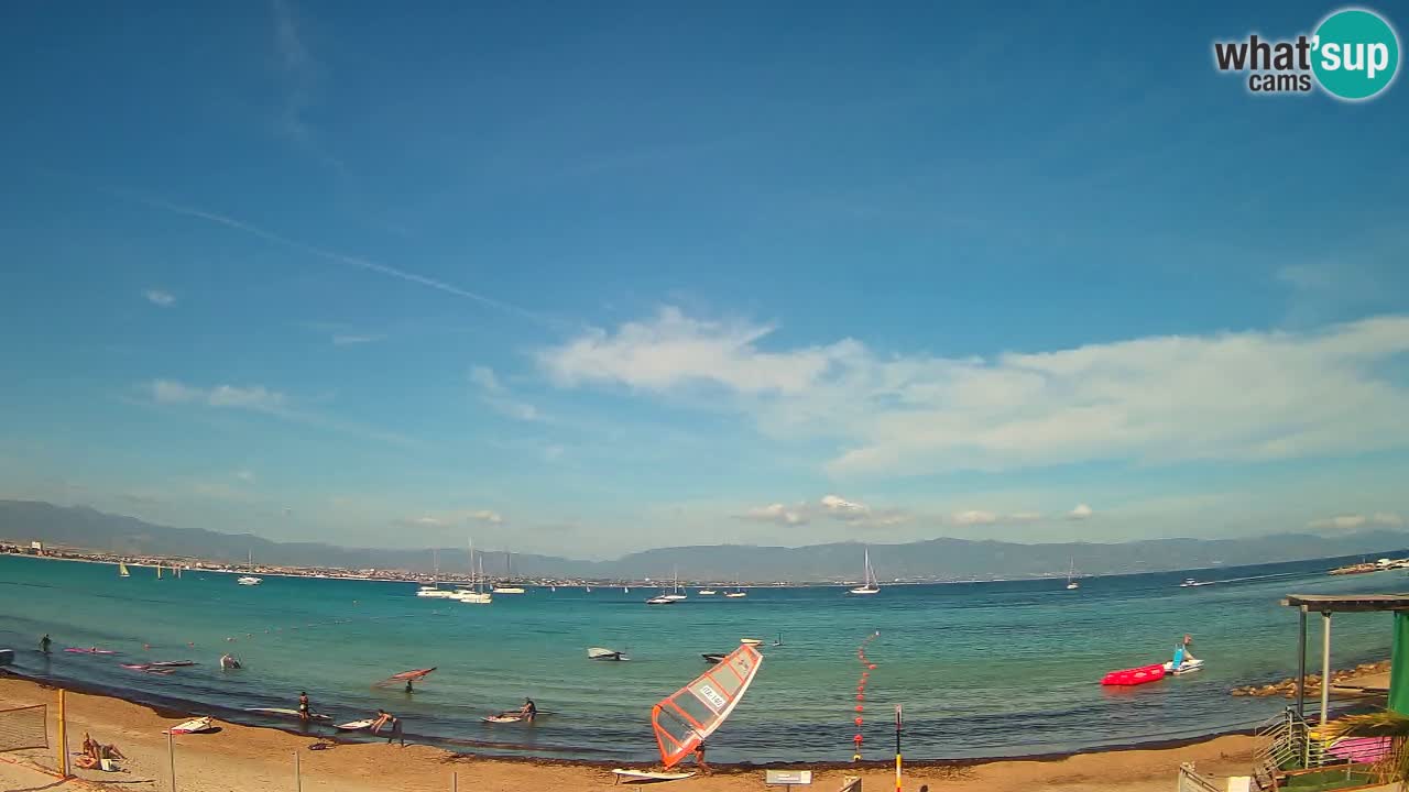 Webcam Cagliari Windsurf Club – Playa del Poetto en directo