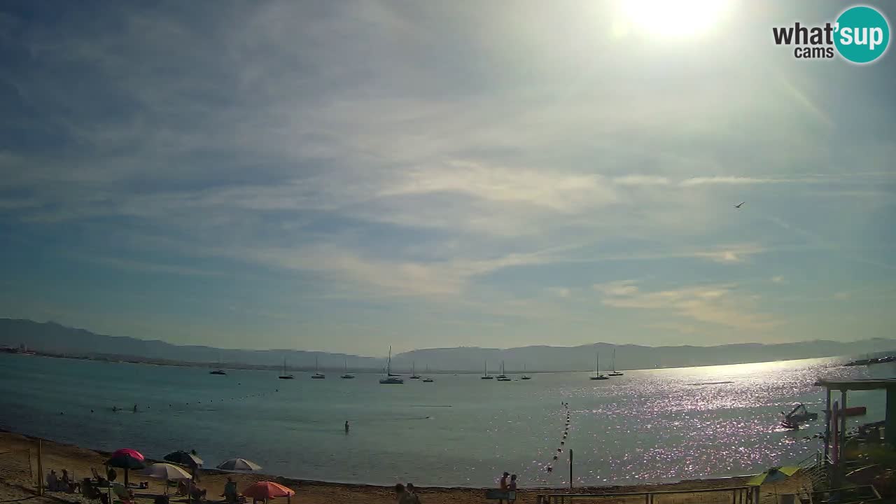 Spletna kamera Cagliari Windsurf Club – Pogled v živo s plaže Poetto