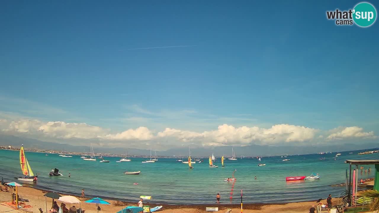 Spletna kamera Cagliari Windsurf Club – Pogled v živo s plaže Poetto