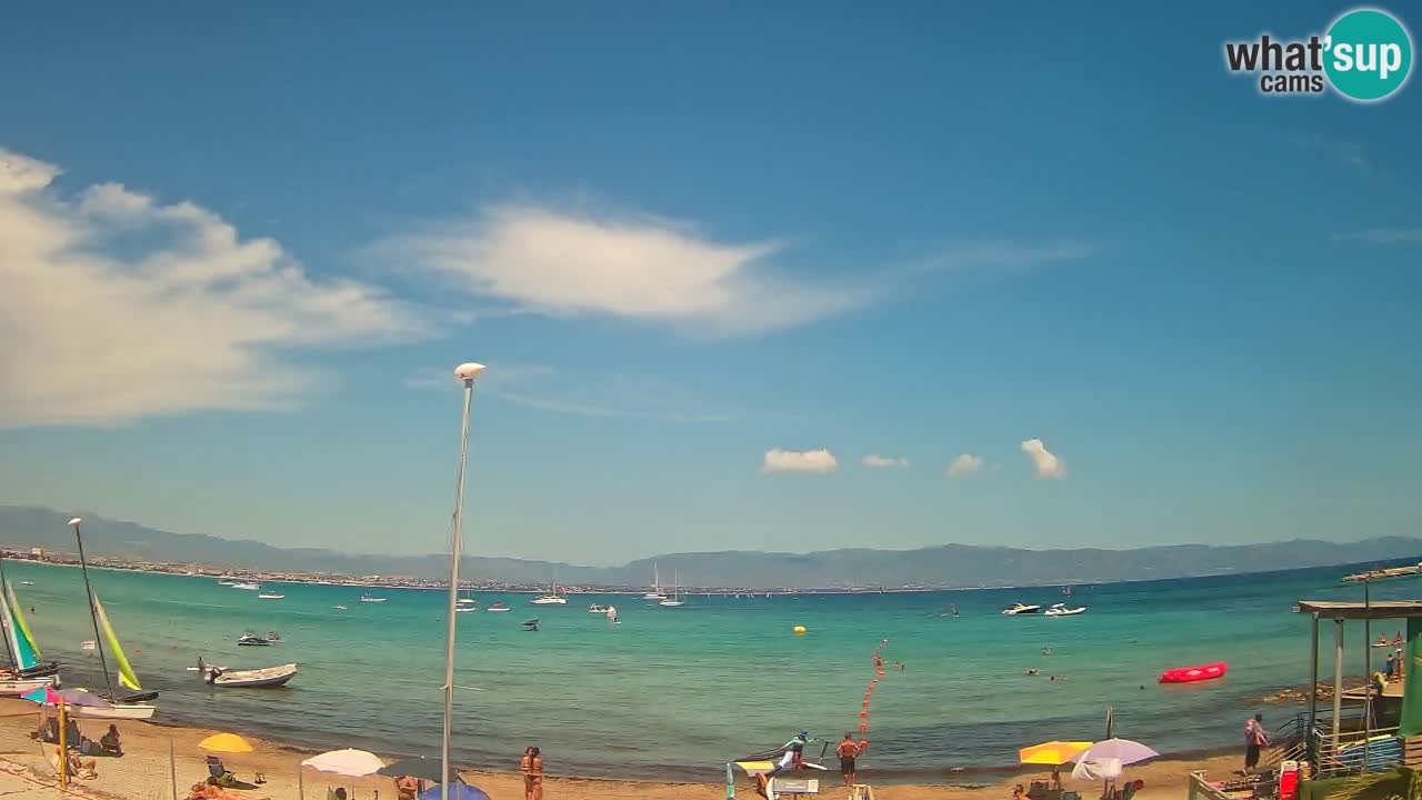 Spletna kamera Cagliari Windsurf Club – Pogled v živo s plaže Poetto