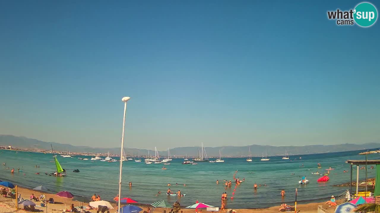 Spletna kamera Cagliari Windsurf Club – Pogled v živo s plaže Poetto
