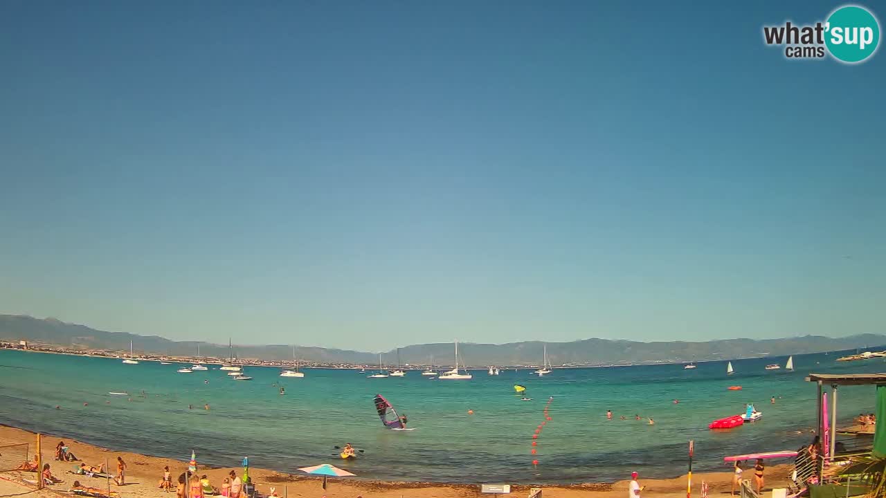 Webcam Cagliari Windsurf Club – Playa del Poetto en directo