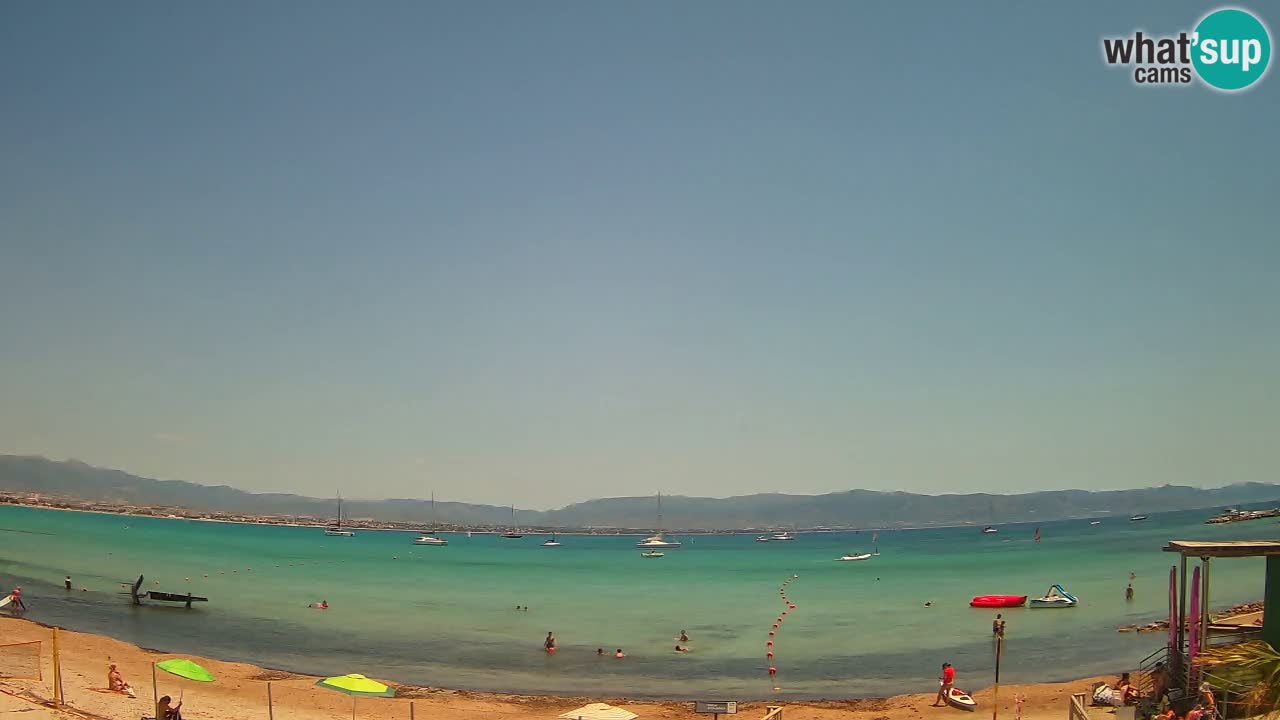 Spletna kamera Cagliari Windsurf Club – Pogled v živo s plaže Poetto