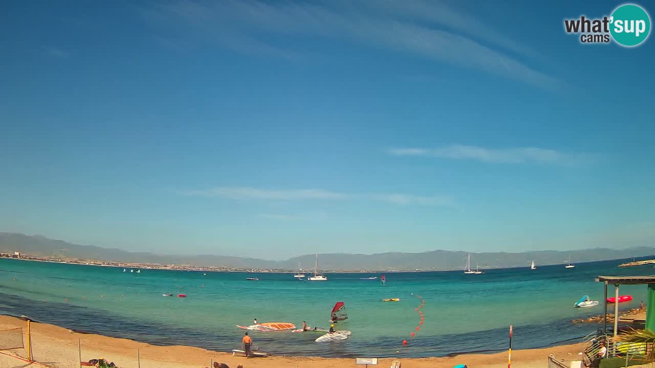 Web kamera Cagliari Windsurf Club – Poetto plaža uživo