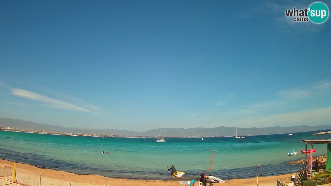 Spletna kamera Cagliari Windsurf Club – Pogled v živo s plaže Poetto