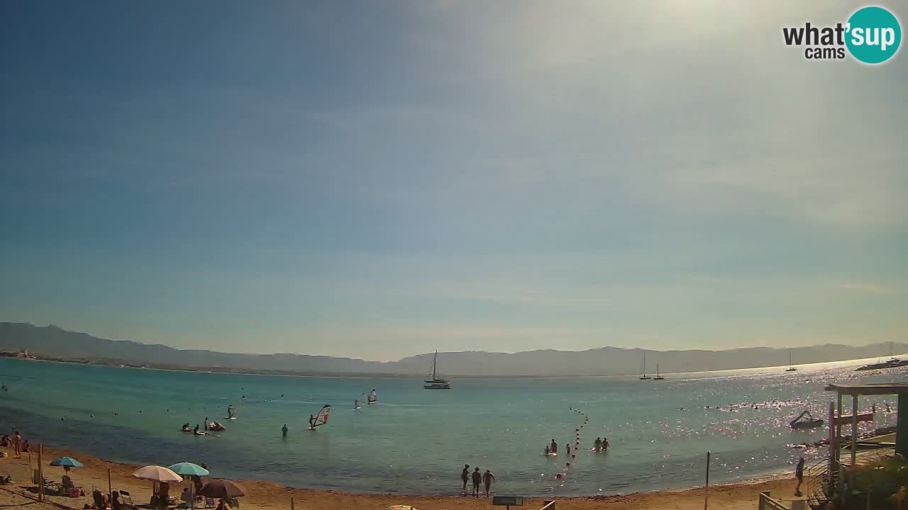 Spletna kamera Cagliari Windsurf Club – Pogled v živo s plaže Poetto