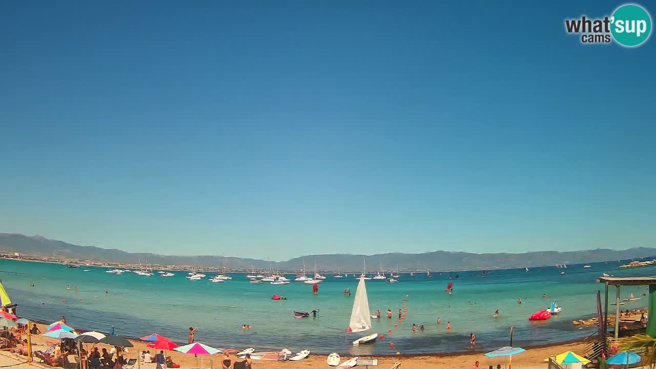 Spletna kamera Cagliari Windsurf Club – Pogled v živo s plaže Poetto