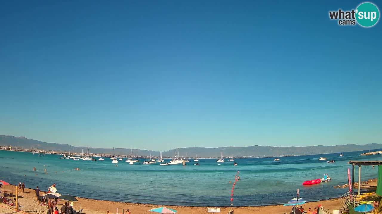Spletna kamera Cagliari Windsurf Club – Pogled v živo s plaže Poetto