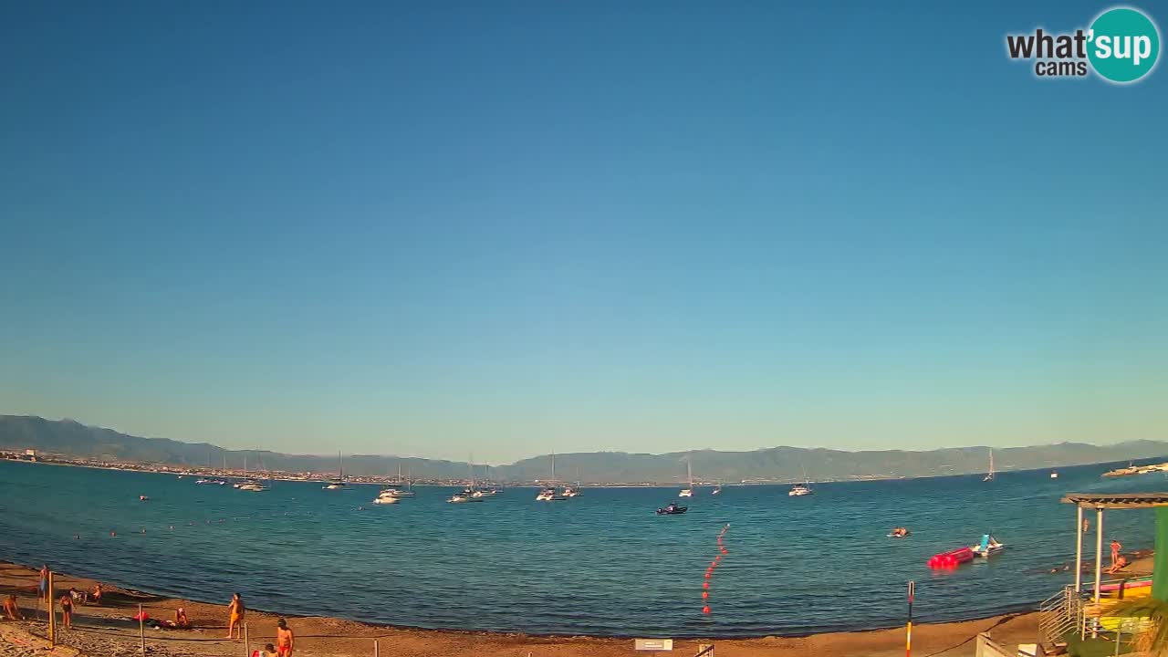 Spletna kamera Cagliari Windsurf Club – Pogled v živo s plaže Poetto