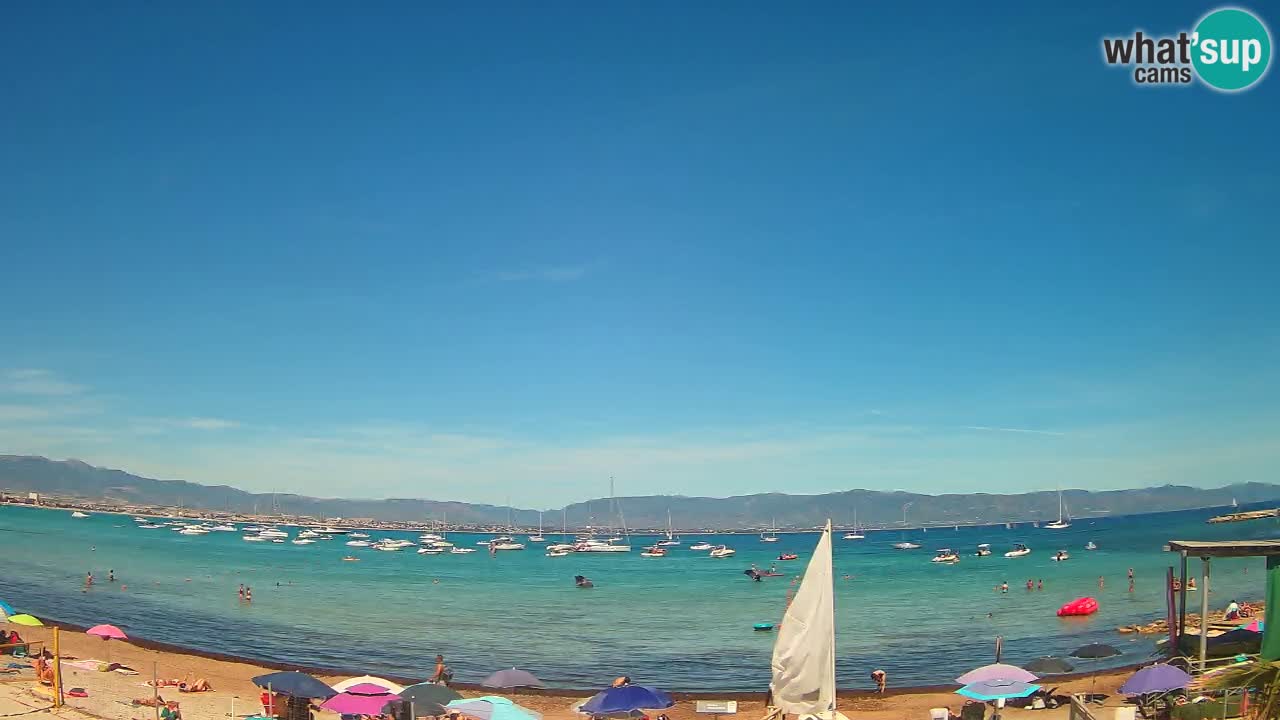 Spletna kamera Cagliari Windsurf Club – Pogled v živo s plaže Poetto