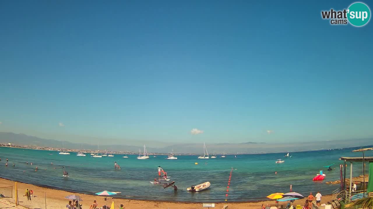 Spletna kamera Cagliari Windsurf Club – Pogled v živo s plaže Poetto